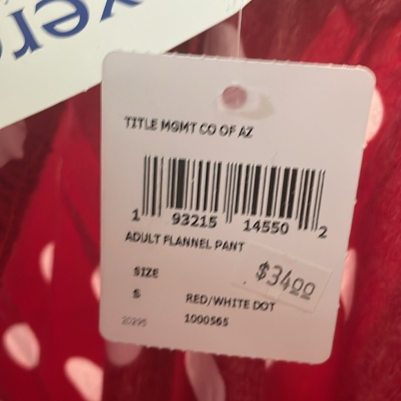 Red & White Polkadot Flannel UA Arizona Wildcats Pajama Pants size small NEW - Picture 5 of 6